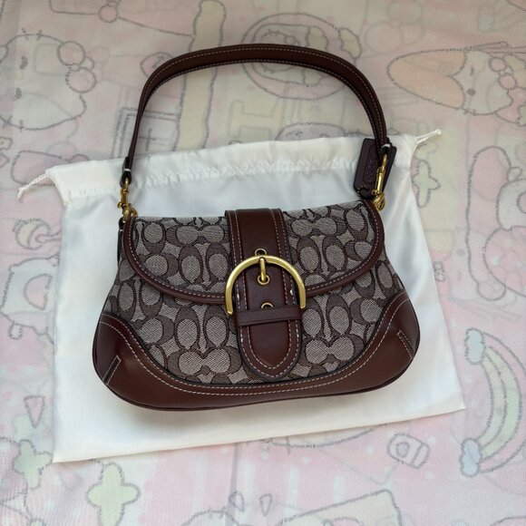 Coach Signature Jacquard Monogram Canvas Underarm Bag - Picture 9 of 9